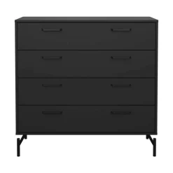 Cassettiera 4 cassetti nera 98x95h cm - Puglia