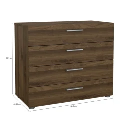 Cassettiera 4 cassetti noce 80x68h cm - Arwen