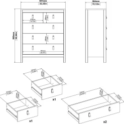 Cassettiera con maniglie bianca 87x69h cm - Boulogne