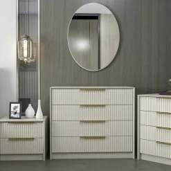 Cassettiera con maniglie cemento 100x85h cm - Nepartak