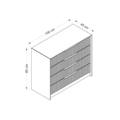 Cassettiera con maniglie cemento 72x77h cm - Fanoos