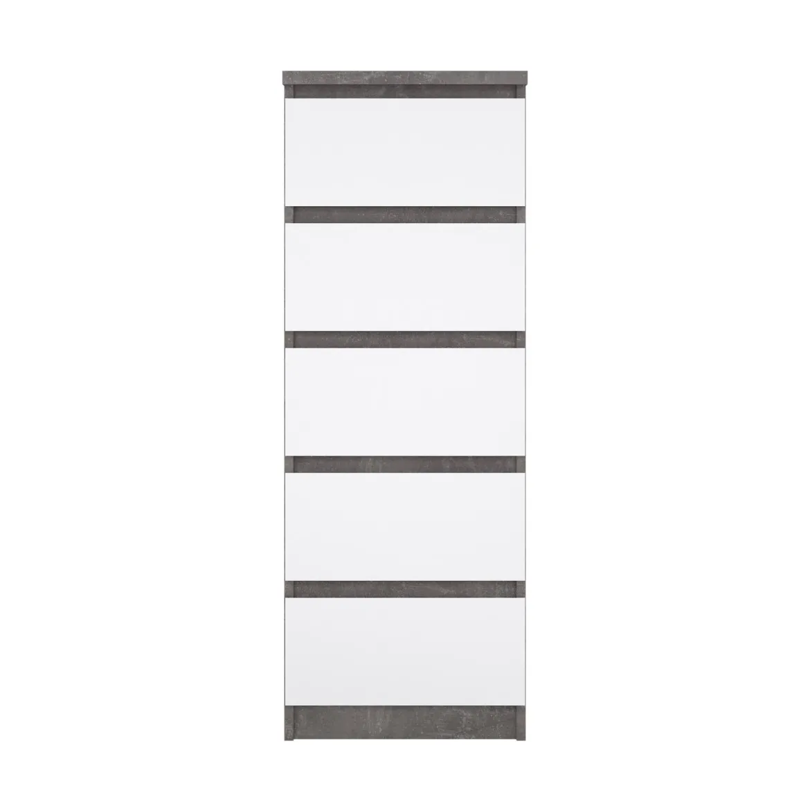 Cassettiera con maniglie cemento e bianca lucida 50x111h cm - Achaldi