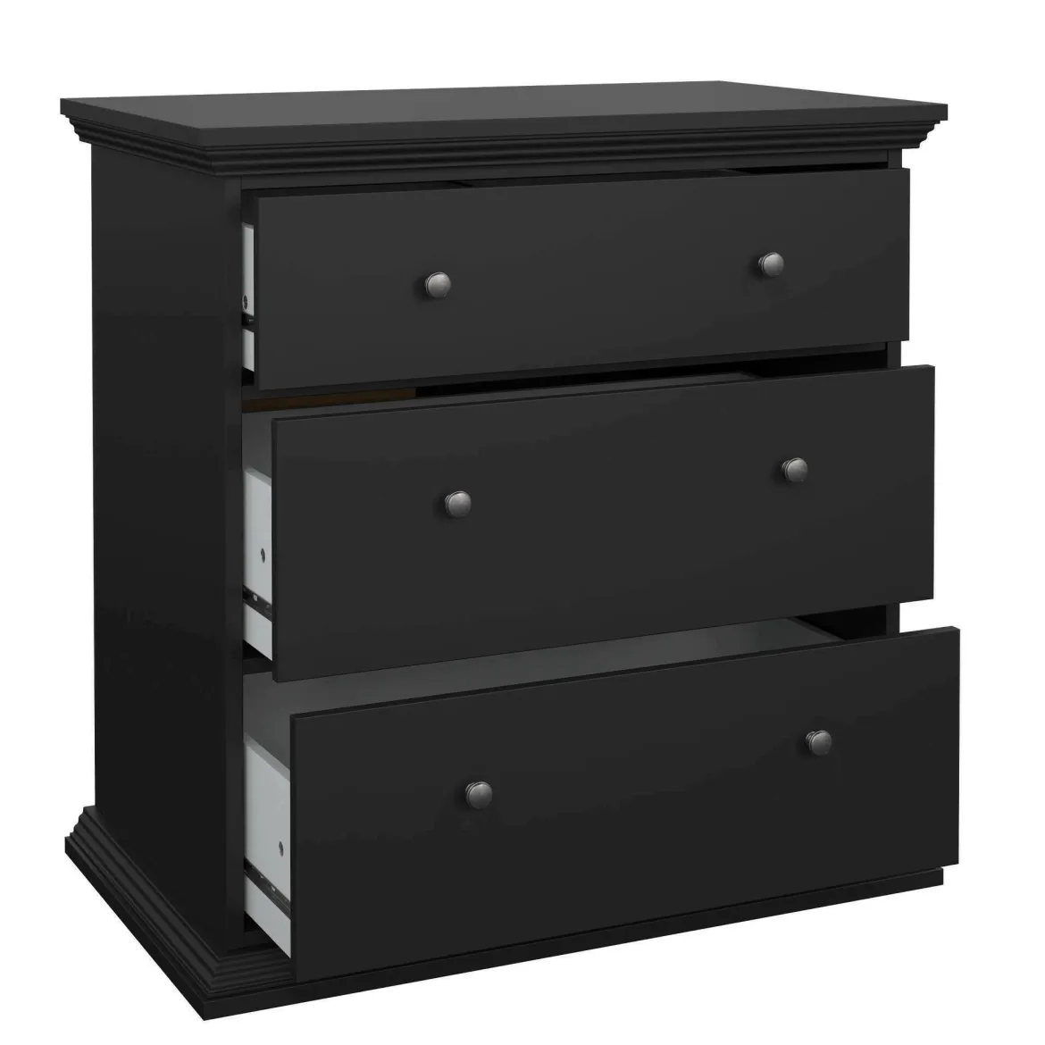 Cassettiera con maniglie nera 98x76h cm - Theodule