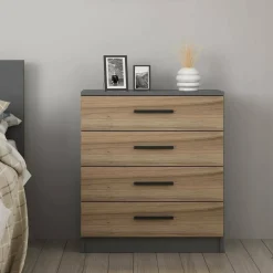 Cassettiera con maniglie noce 70x42h cm - Kalmaegi