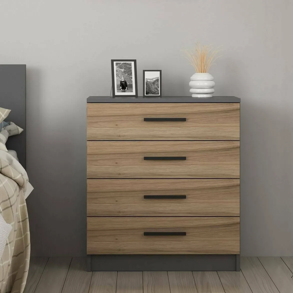 Cassettiera con maniglie noce 70x42h cm - Kalmaegi