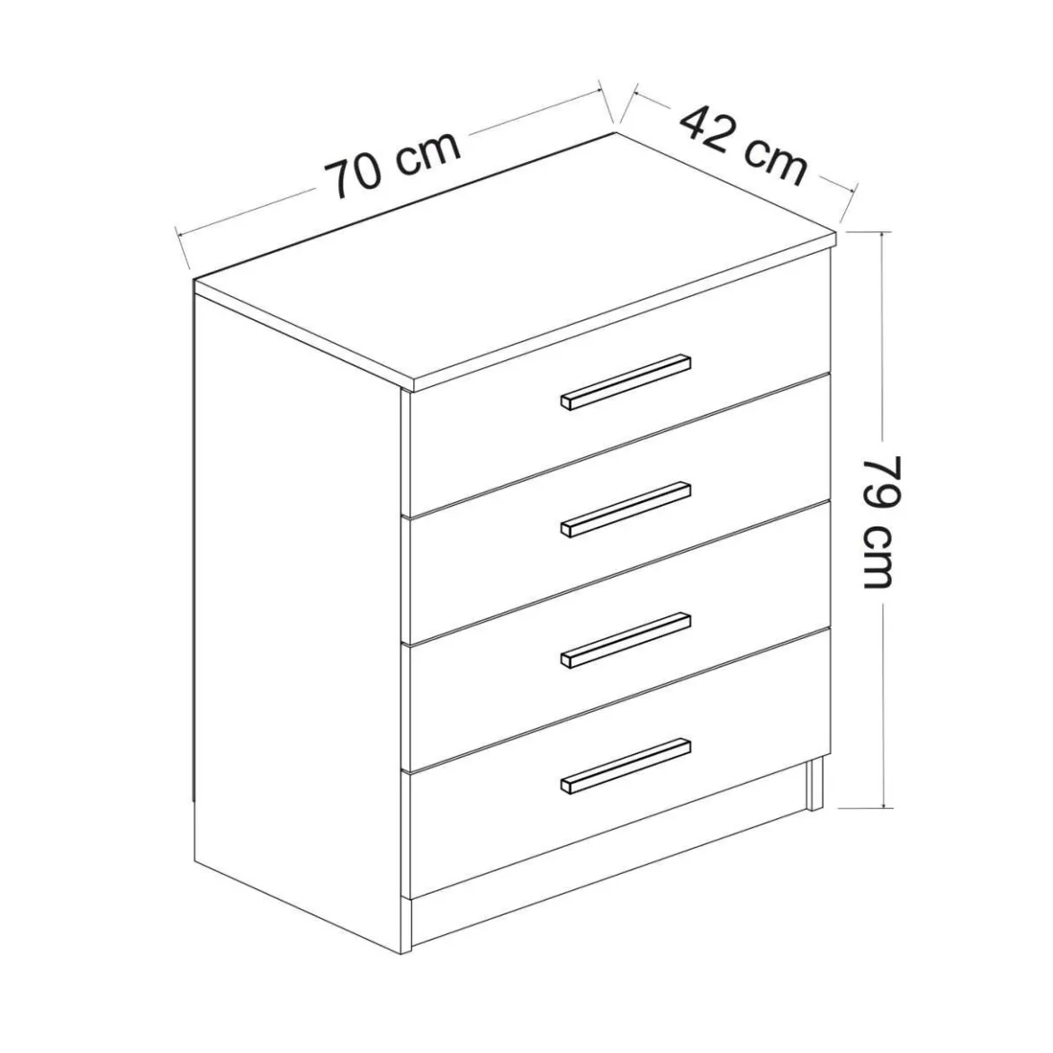 Cassettiera con maniglie noce 70x42h cm - Kalmaegi