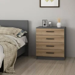Cassettiera con maniglie noce 70x42h cm - Kalmaegi