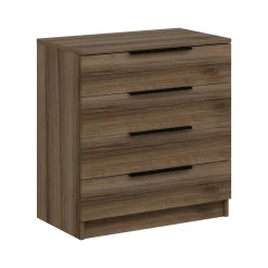 Cassettiera con maniglie noce e bianca marmo 76x90h cm - Molly