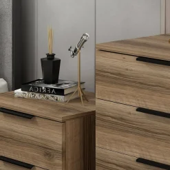 Cassettiera con maniglie noce 73x77h cm - elysee