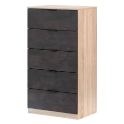 Cassettiera con maniglie rovere e bianca 48x60h cm - Agazzino