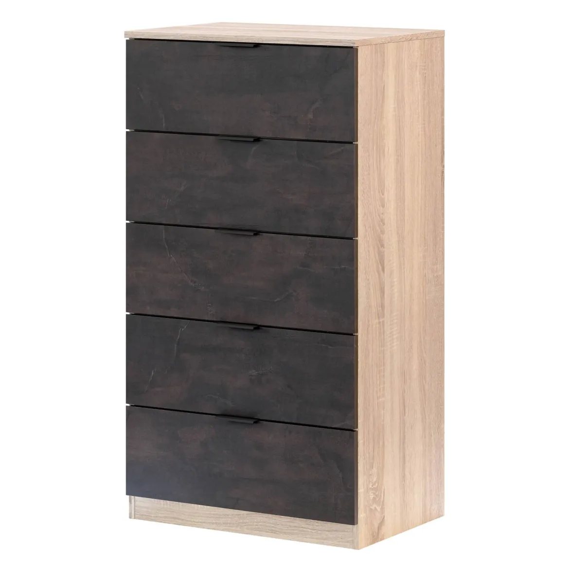 Cassettiera con maniglie rovere e bianca 48x60h cm - Agazzino