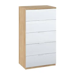 Cassettiera con maniglie rovere e bianca 60x110h cm - Armenia