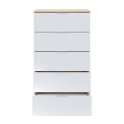 Cassettiera con maniglie rovere e bianca 60x110h cm - Armenia