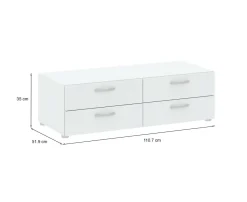 Cassettiera economica bianca 110x35h cm - Gignod