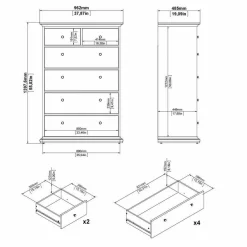 Cassettiera grande grigia 96x139h cm - Gaetana
