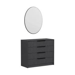 Cassettiera in legno antracite 100x45h cm - Jebi