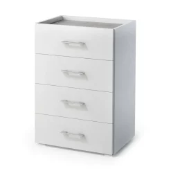 Cassettiera in legno bianca e cemento 50x87h cm - Avim