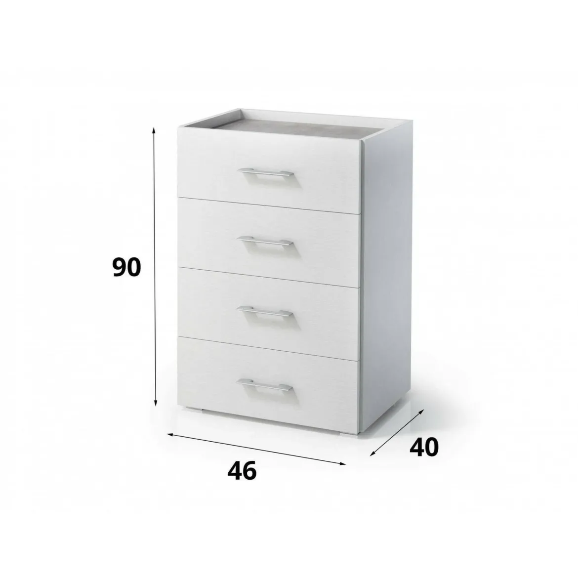Cassettiera in legno bianca e cemento 50x87h cm - Avim
