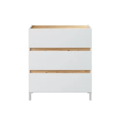 Cassettiera in legno bianca e rovere nodi 79x90h cm - Teddy