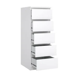 Cassettiera in legno bianca lucida 40x50x111h cm - Achaldi