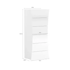 Cassettiera in legno bianca lucida 50x121h cm - Arignano