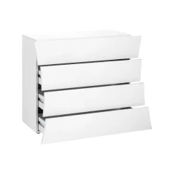 Cassettiera in legno bianca lucida 98x81h cm - Annapaola
