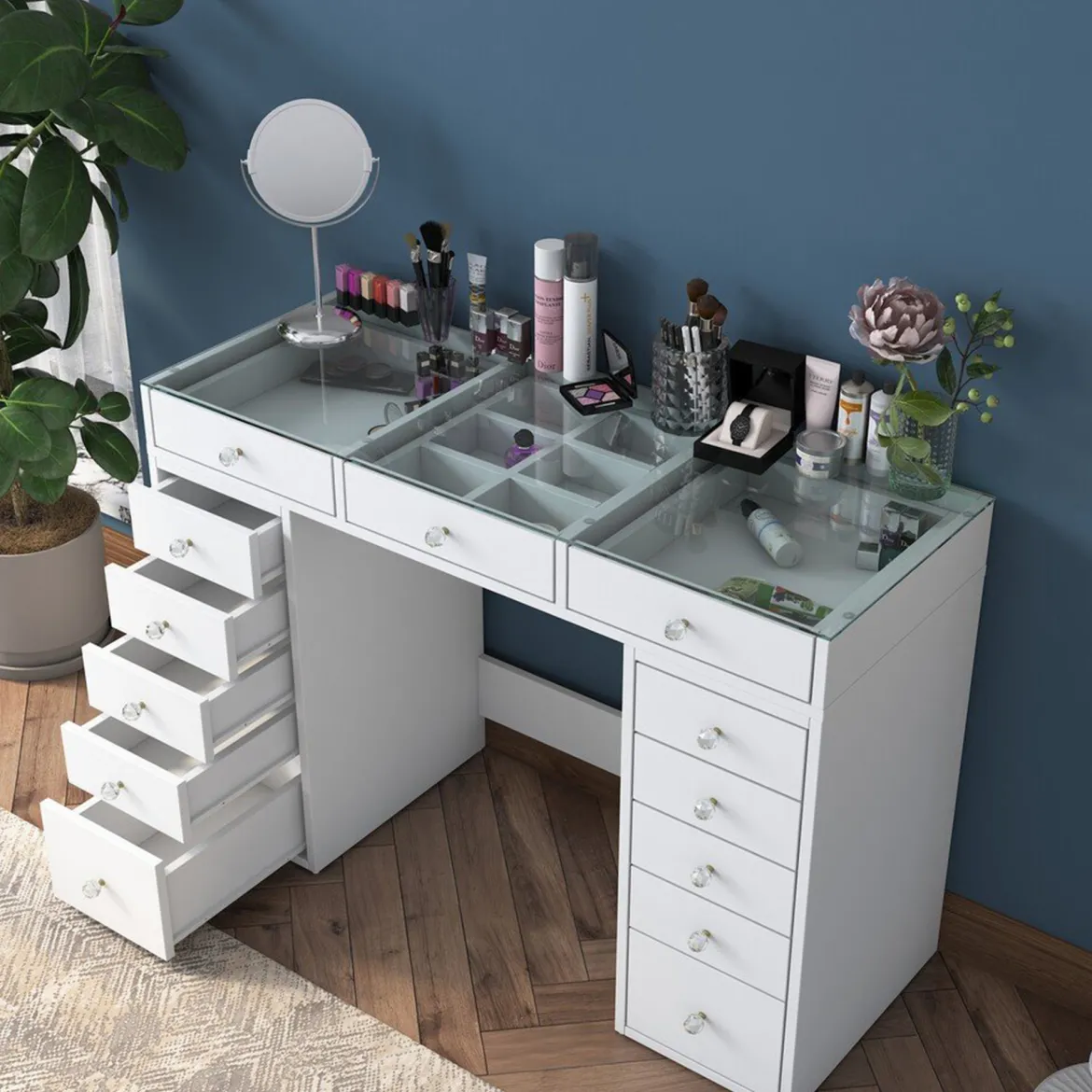 Cassettiera in legno bianca 120x79h cm - Boldone