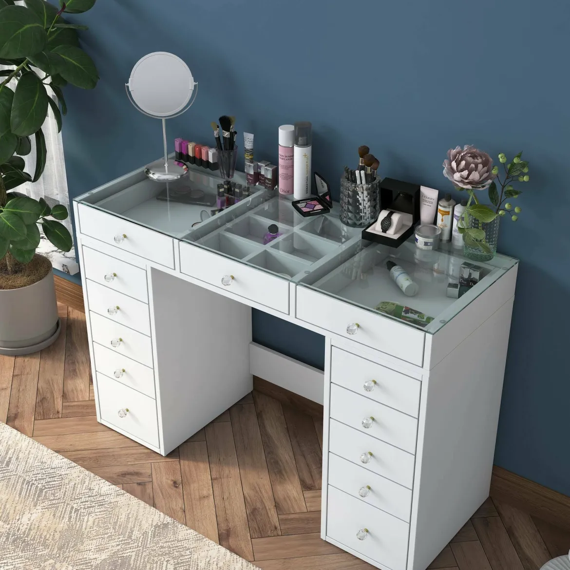 Cassettiera in legno bianca 120x79h cm - Boldone