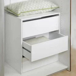 Cassettiera in legno bianca 61x117h cm - Aaron