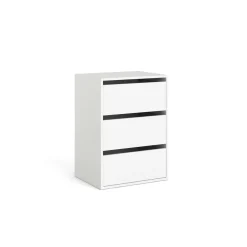 Cassettiera in legno bianca 61x117h cm - Aaron