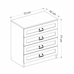 Cassettiera in legno bianca 72x42h cm - Vische