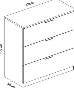Cassettiera in legno bianca 82x98h cm - Alulim