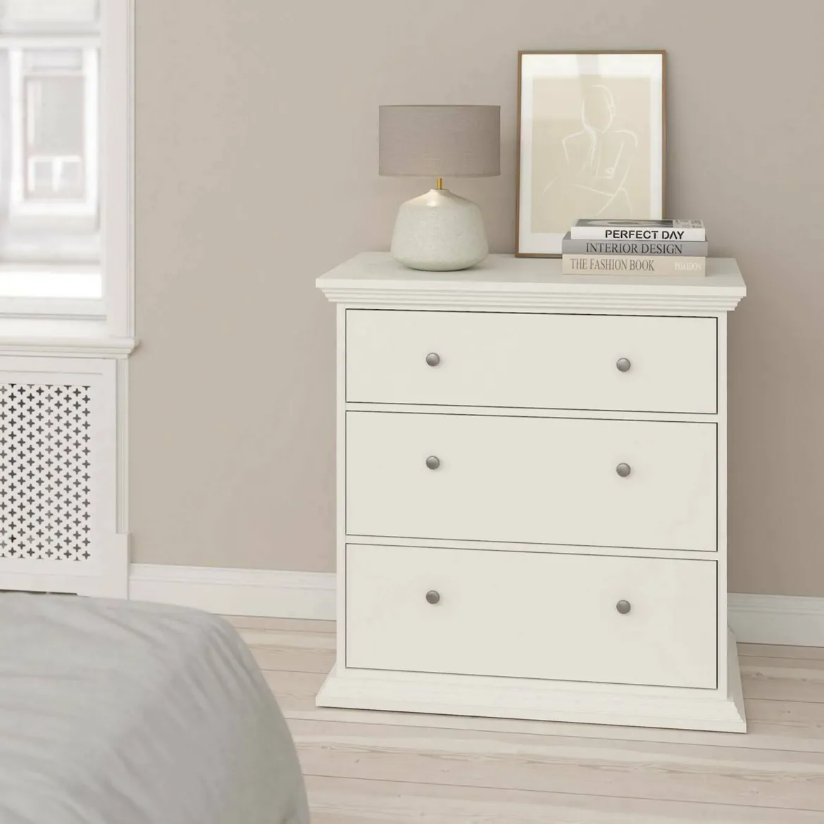 Cassettiera in legno bianca 98x81h cm - Pelagie