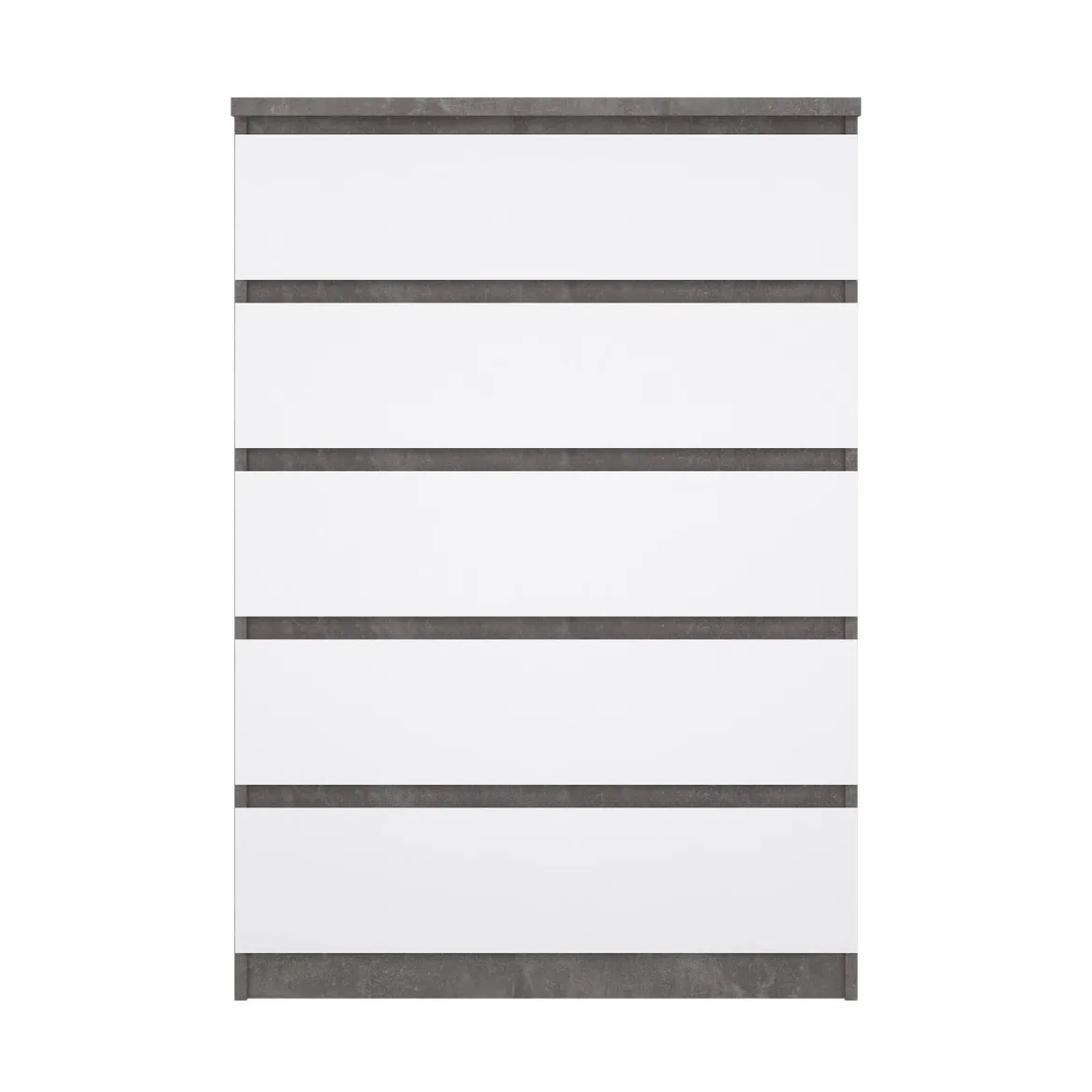 Cassettiera in legno cemento e bianca lucida 77x111h cm - Ansel