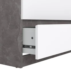 Cassettiera in legno cemento e bianca lucida 77x111h cm - Ansel