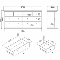 Cassettiera in legno grigia 98x81h cm - Pelagie