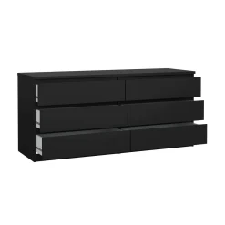 Cassettiera in legno nera 153x70h cm - Aci