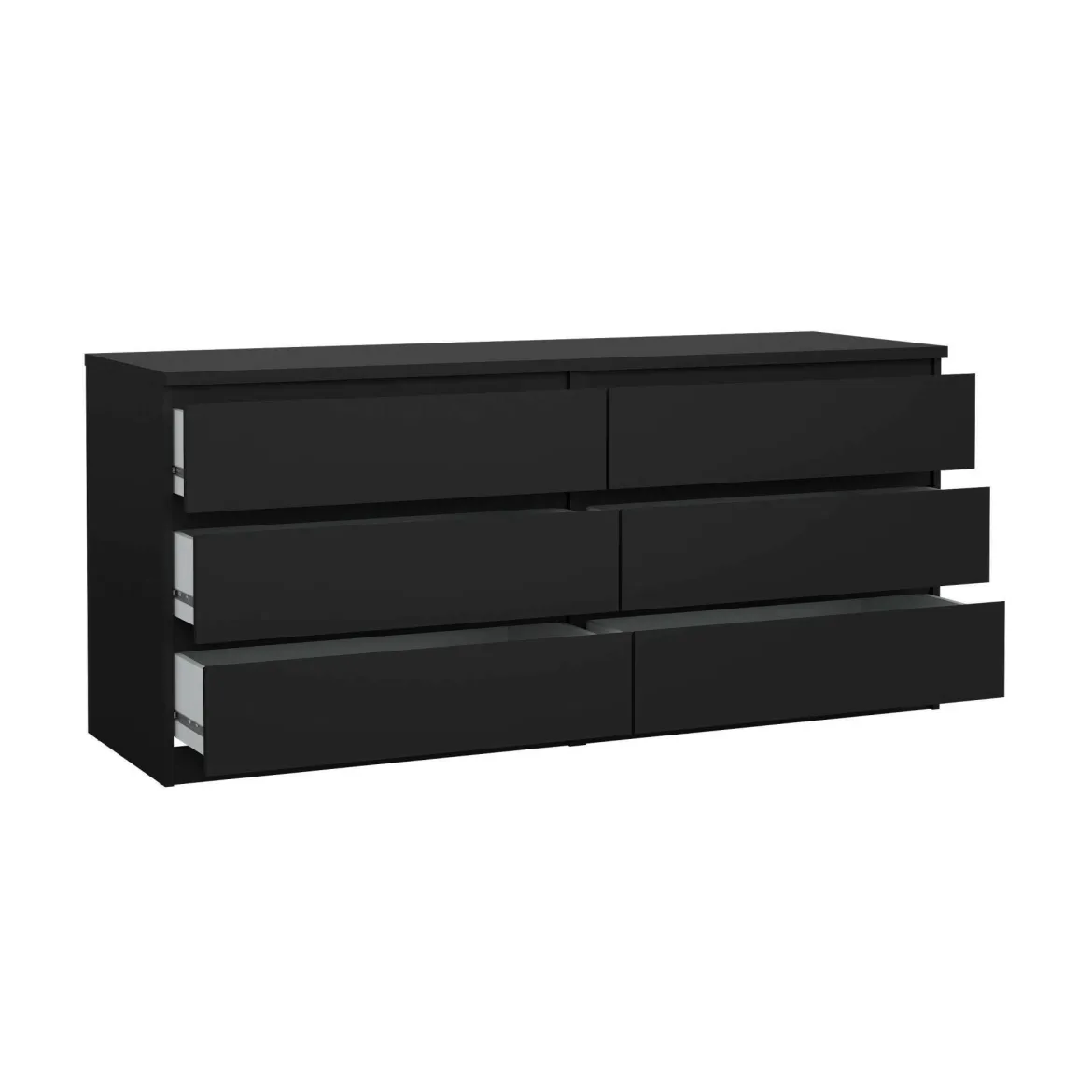 Cassettiera in legno nera 153x70h cm - Aci