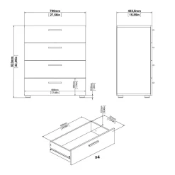 Cassettiera in legno nera 70x82h cm - Asam