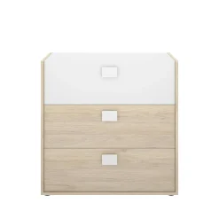 Cassettiera in legno rovere e bianca 80x81h cm - Alibaba