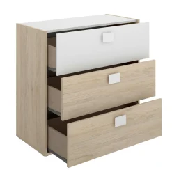 Cassettiera in legno rovere e bianca 80x81h cm - Alibaba