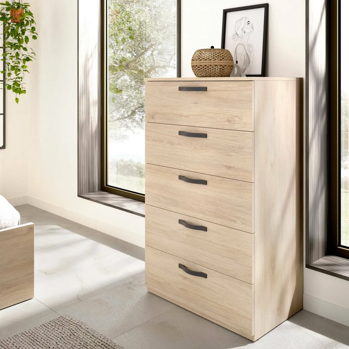 Cassettiera in legno rovere 70x117h cm - Abab