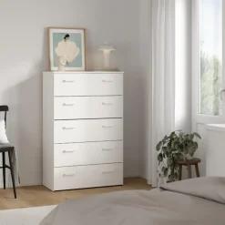 Cassettiera minimal bianca 74x114h cm - Aikol