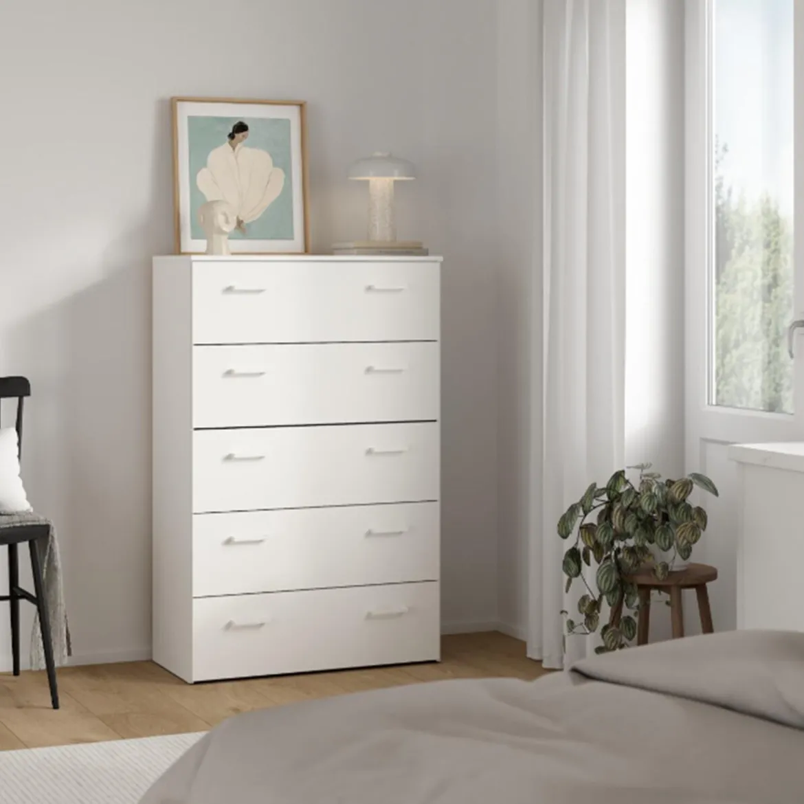 Cassettiera minimal bianca 74x114h cm - Aikol