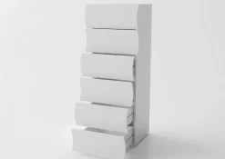 Cassettiera moderna bianca lucida 77x70h cm - Artic