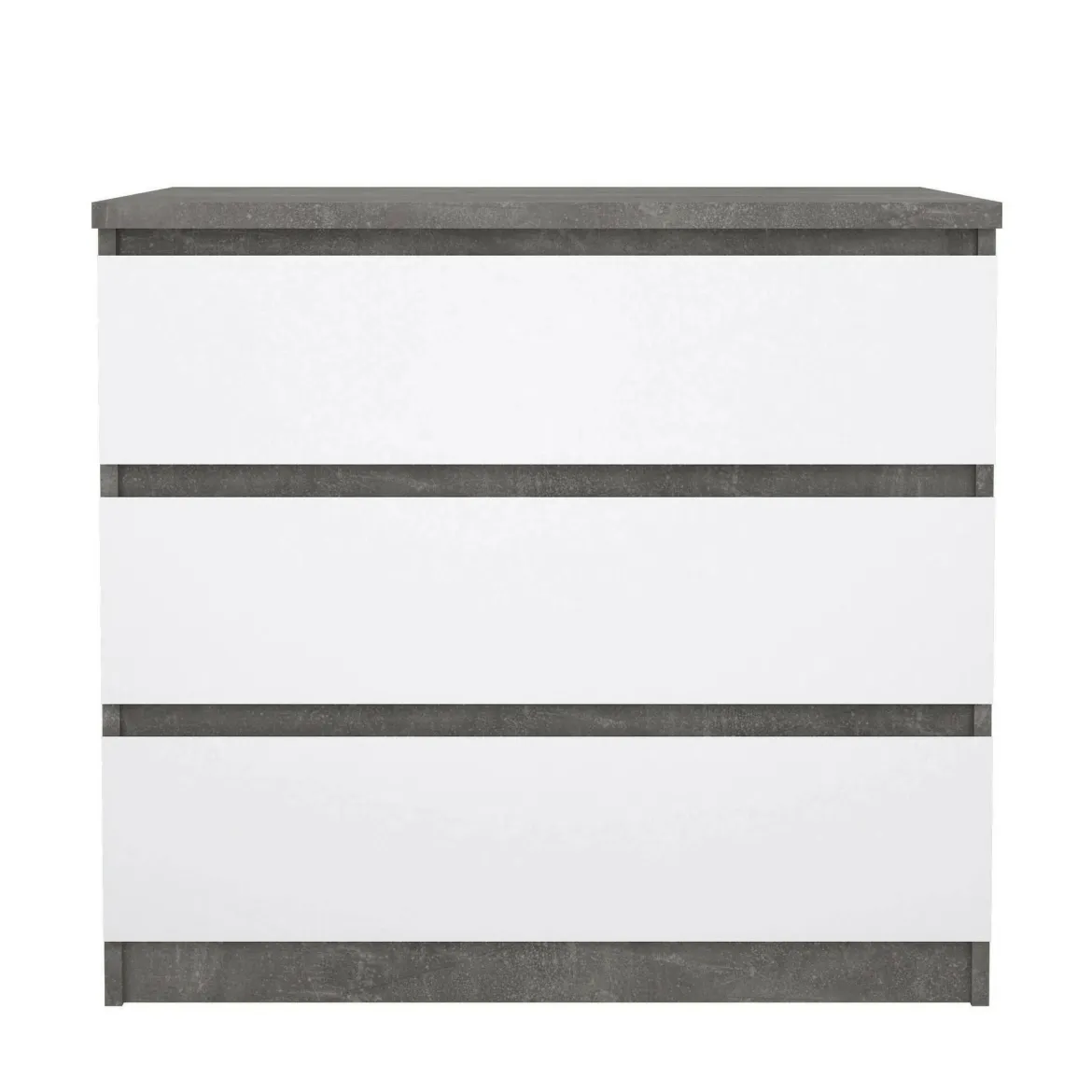Cassettiera moderna cemento e bianca lucida 77x70h cm - Artic