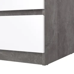 Cassettiera moderna cemento e bianca lucida 77x70h cm - Artic