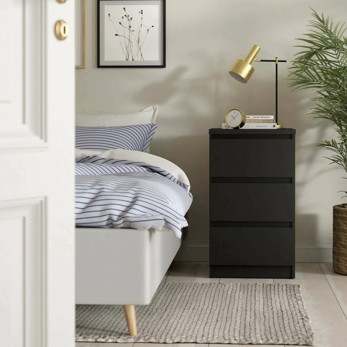 Cassettiera moderna nera 50x70h cm - Accudino
