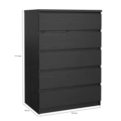 Cassettiera moderna nera 76x111h cm - Lucy