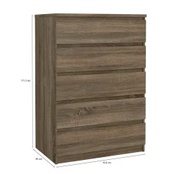 Cassettiera moderna rovere 76x111h cm - Lucy